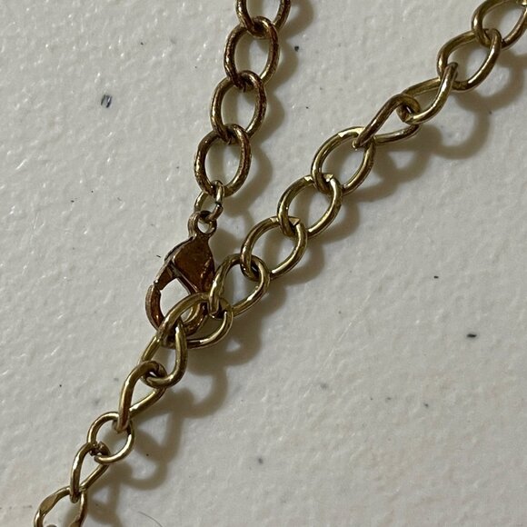 Jade Green Statement Necklace Gold Tone Hexagonal Chunky - Picture 4 of 4